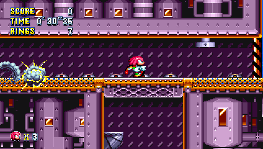 Sonic Manis - Knuckles avoiding bombs