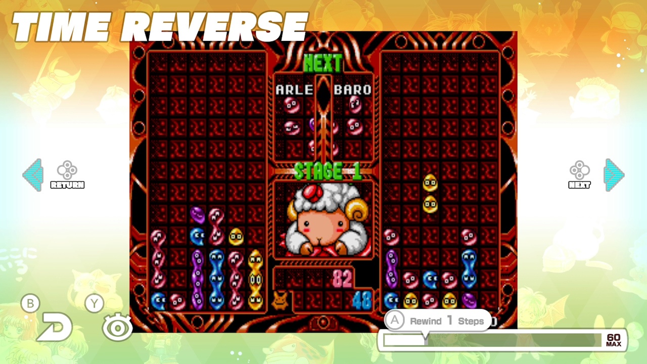 Sega Ages Puyo Puyo 2 - The player uses Time Reverse to undo a bad decision
