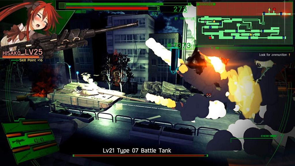 Dead or School. Hisako battles a tank.