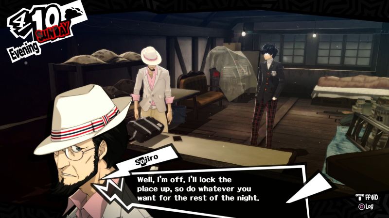 Persona 5 Royal. Sojiro leaves for the day.