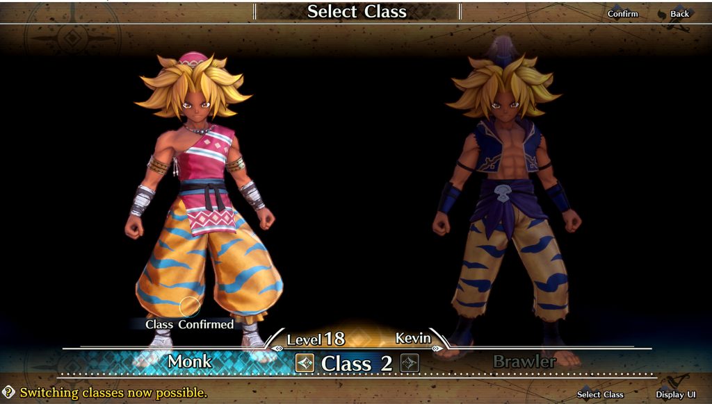 Trials of Mana. Switching Kevin's class.