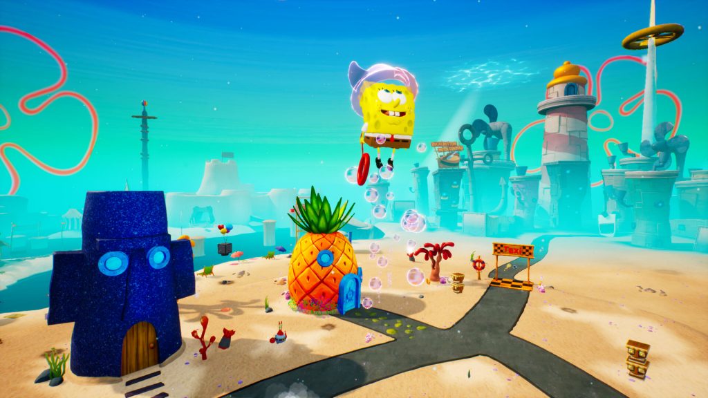 SpongeBob SquarePants: The Battle for Bikini Bottom - Re-hydrated. SpongeBob jumps.