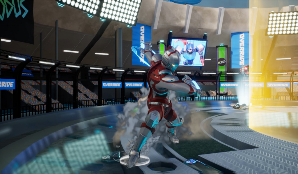 Ultraman in action in Override 2: Super Mech League