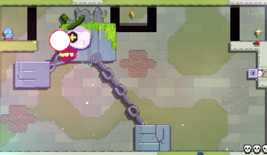 An example of a boss fight in Toodee and Topdee.