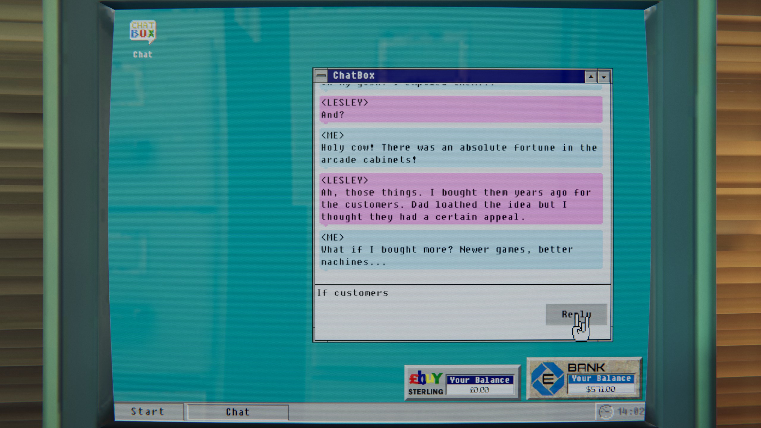 90s computer showing instant messenger