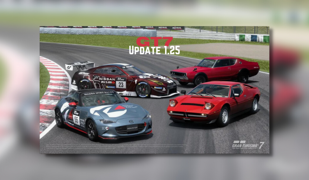 Image showing the cars available in the GT7 Update 1.25 patch for PS4 & PS5