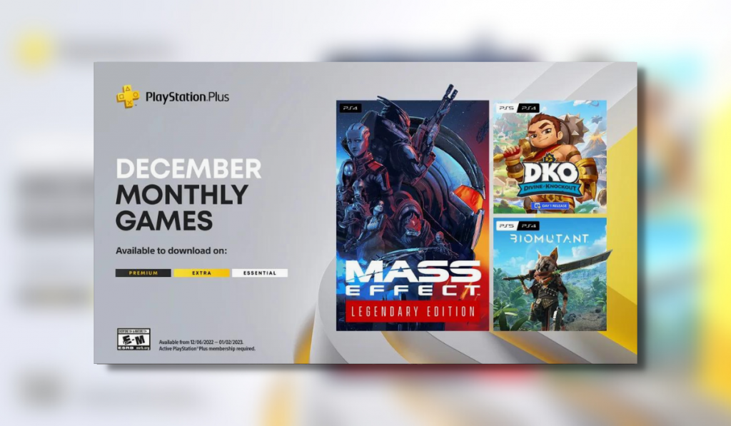 PlayStation Plus Monthly Games - December 2022 - PS5 & PS4 
