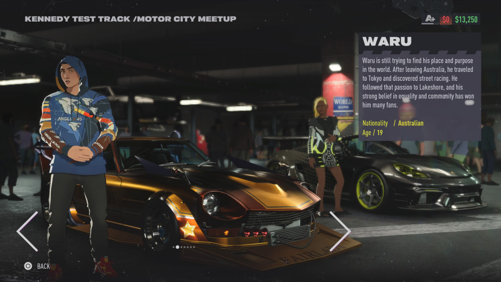 screenshot of meeting rival racers for an event