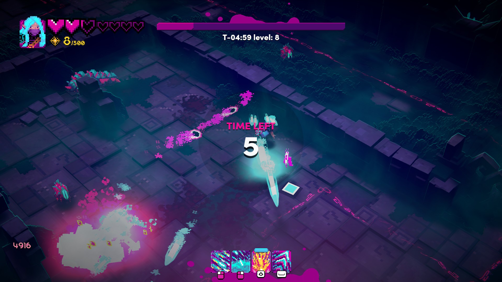 screenshot showing there is 5 seconds left of time before game over.