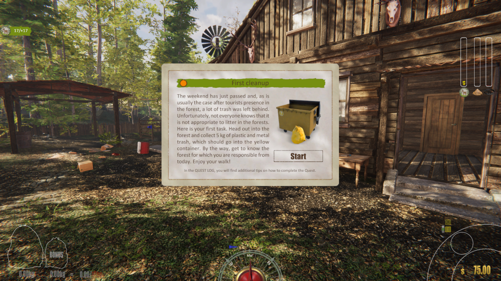 Screenshot showing how quest path objectives are displayed to the player