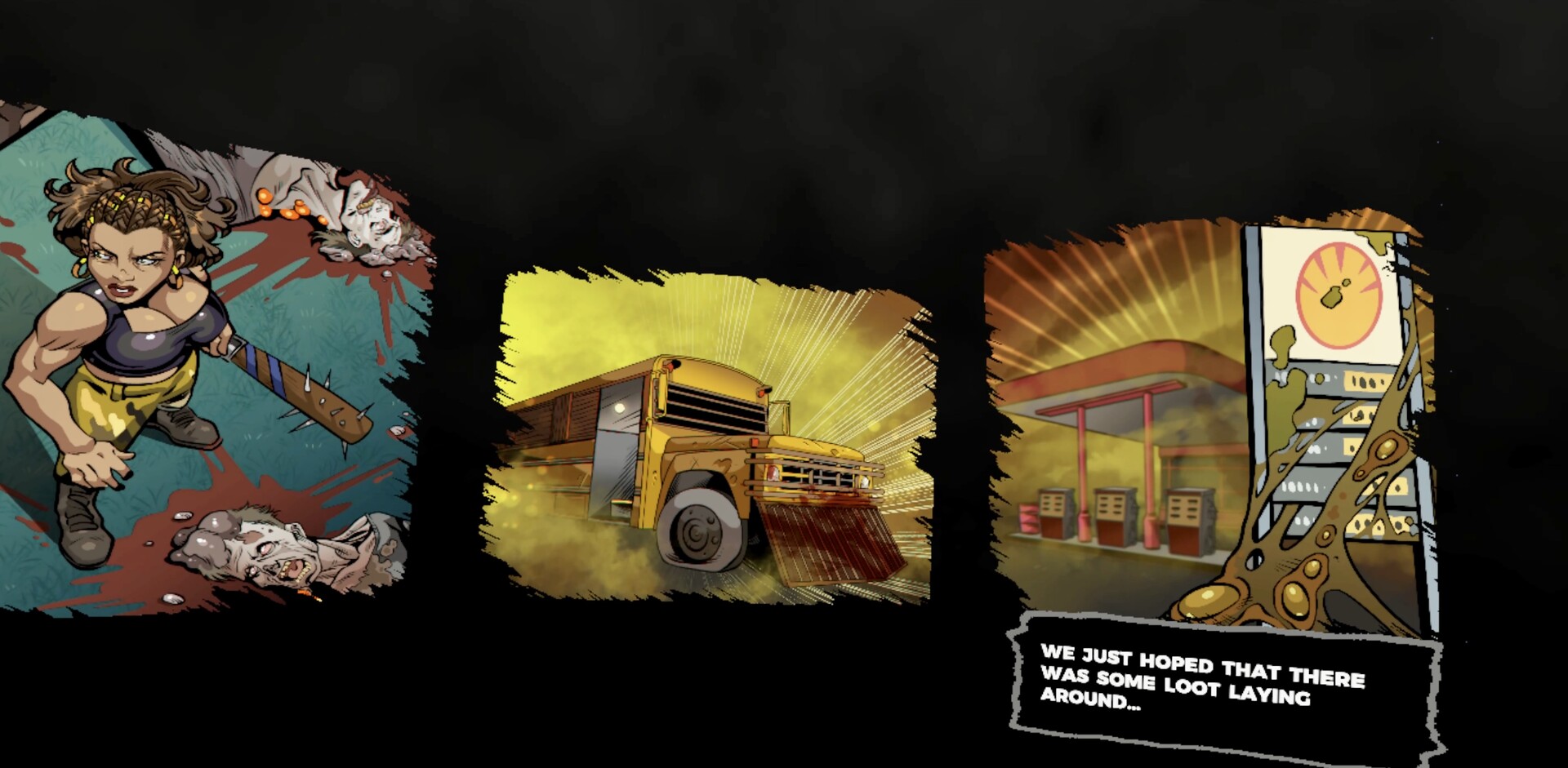 Narration screens showing 3 options.