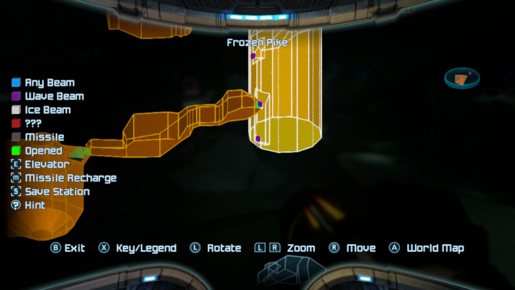 A screenshot of the in-game map. 