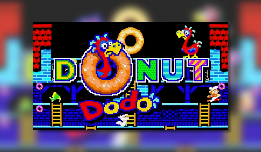 Donut Dodo main logo on a blurred background