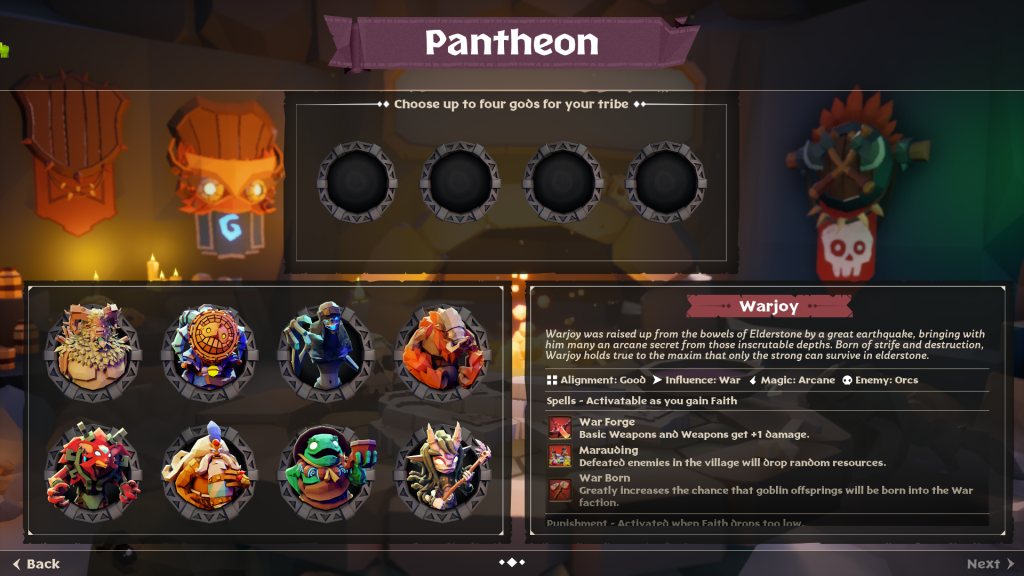Image showing the Pantheon creation screen.