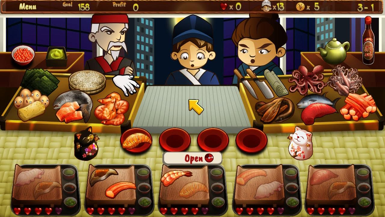 Shows the player making dishes that the customers have requested.