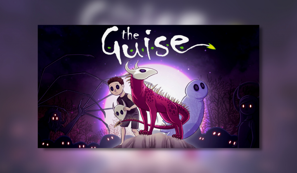 Feature image of the guise, showing a young boy with a mask next to a purple monster.