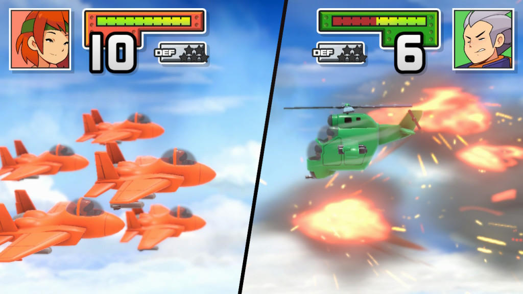 Planes fighting helicopter units