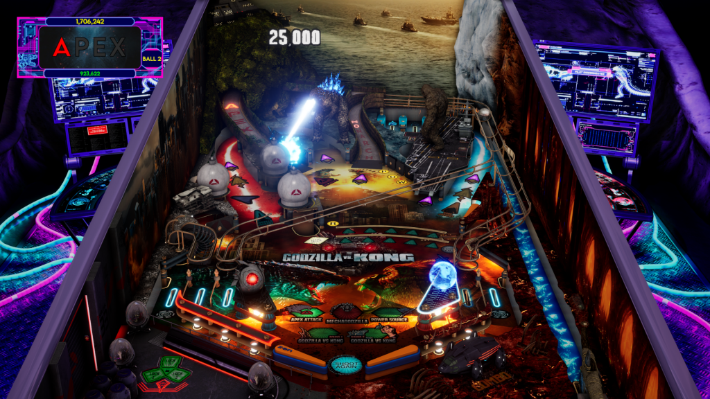 Screenshot showing one of the premium tables Kong Vs Godzilla
