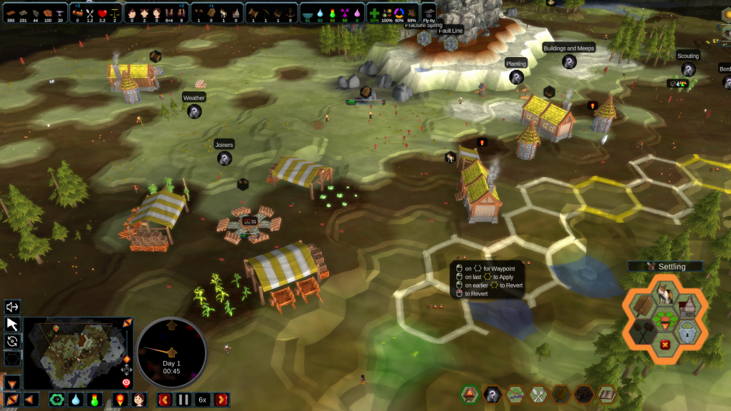 Screenshot showing a players encampment
