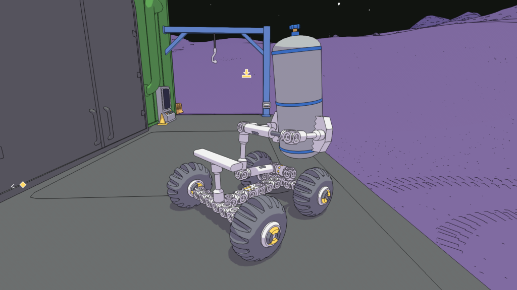 Screenshot shows a fully custom built rover holding a gas tank in the air