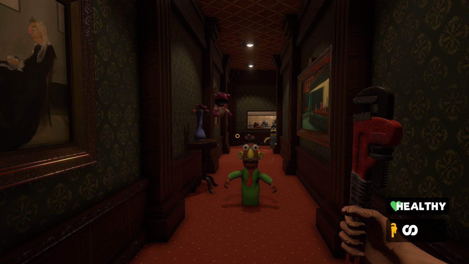 Several small puppets block my way through a small corridor. When approached they will jump at the player.