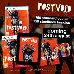 Contents of the Post Void SteelBook Physical release on PS5 from Super Rare Games