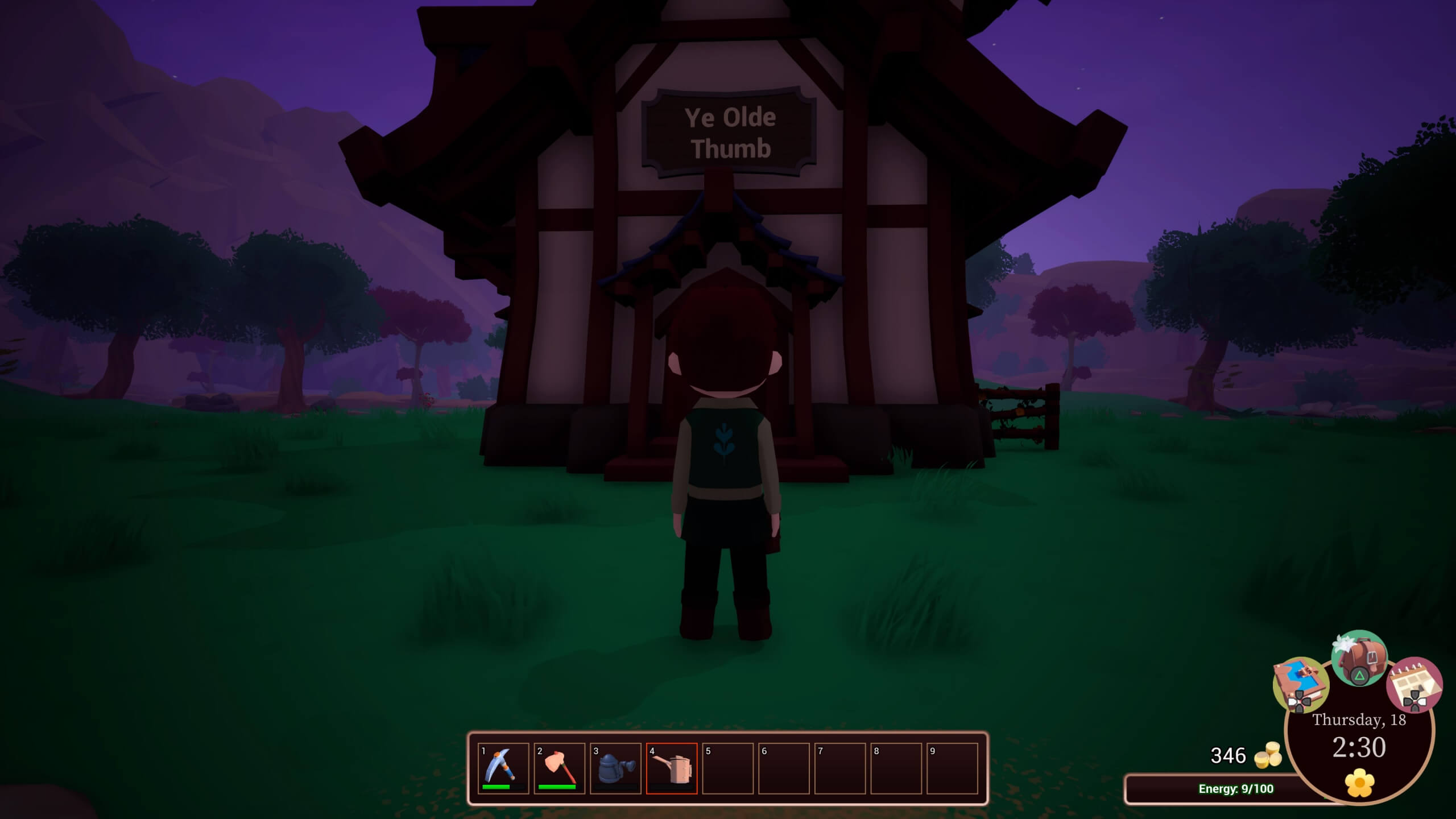 An image showing the name of the reviewers potion shop, named "Ye Olde Thumb"
