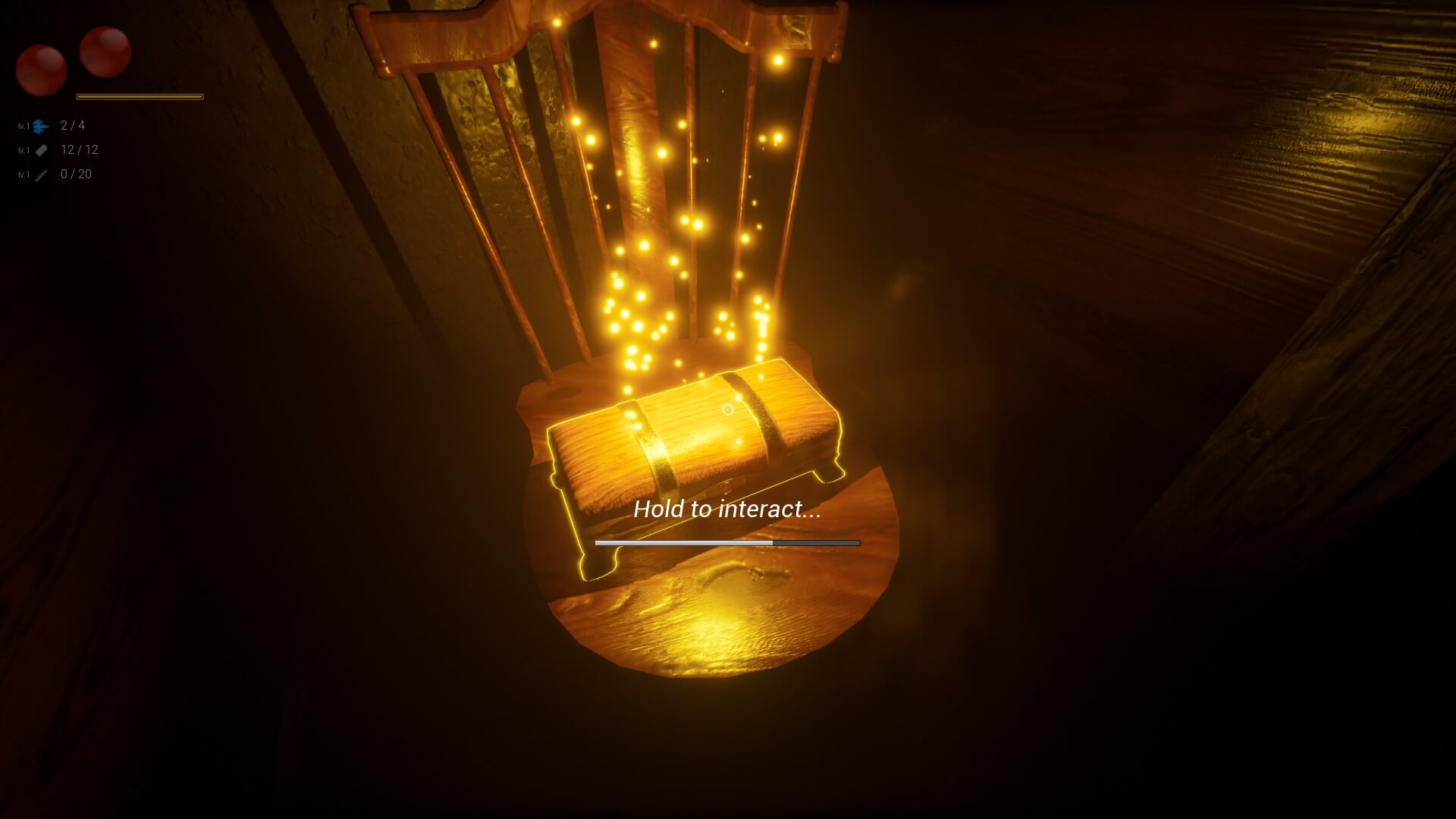 One of the relics I discovered. It looks-like a music box and has a yellow glowing particles coming from it.