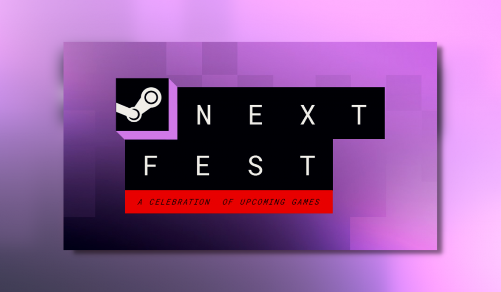 steam next fest logo on a purple background