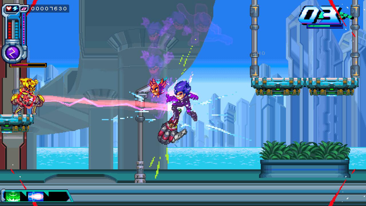 image from level 1 showing Berserk boy targeting an enemy while landing on another enemy