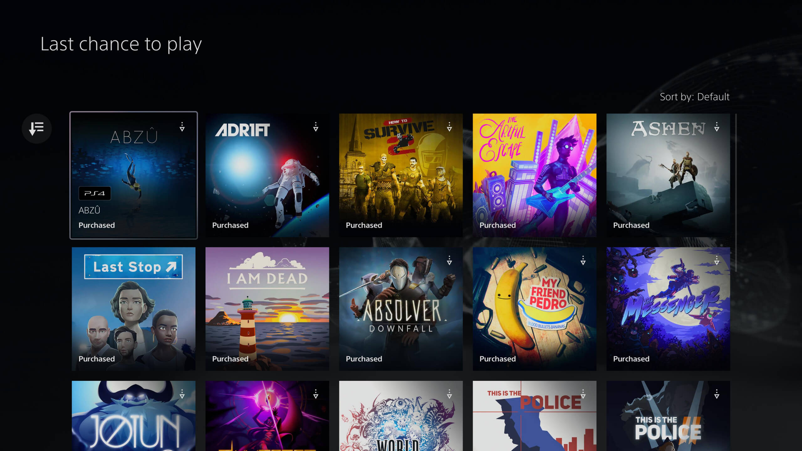 PS5 Screenshot showing some of the 25 Games Leaving PS Plus Game Catalogue May 2024