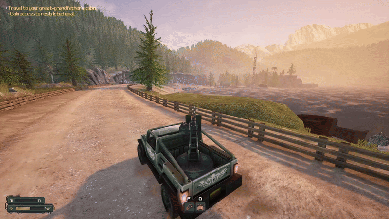 a gif of my driving a jeep while looking to the right. The camera comes more from the turret rather than the jeep itself.