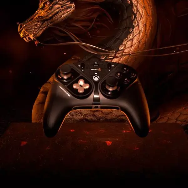 eswap controller in front of a illustration of a dragon