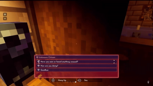 The player selecting a dialogue option that yields no results and doesn’t work