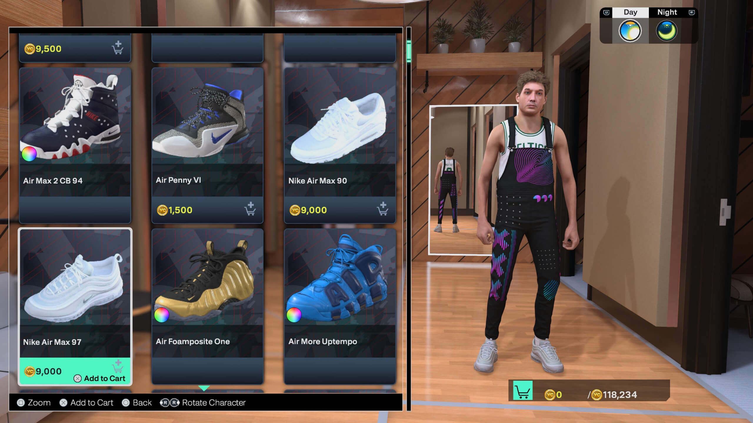 screenshot of nba 2k25 showing your characcter purchasing some new trainers.