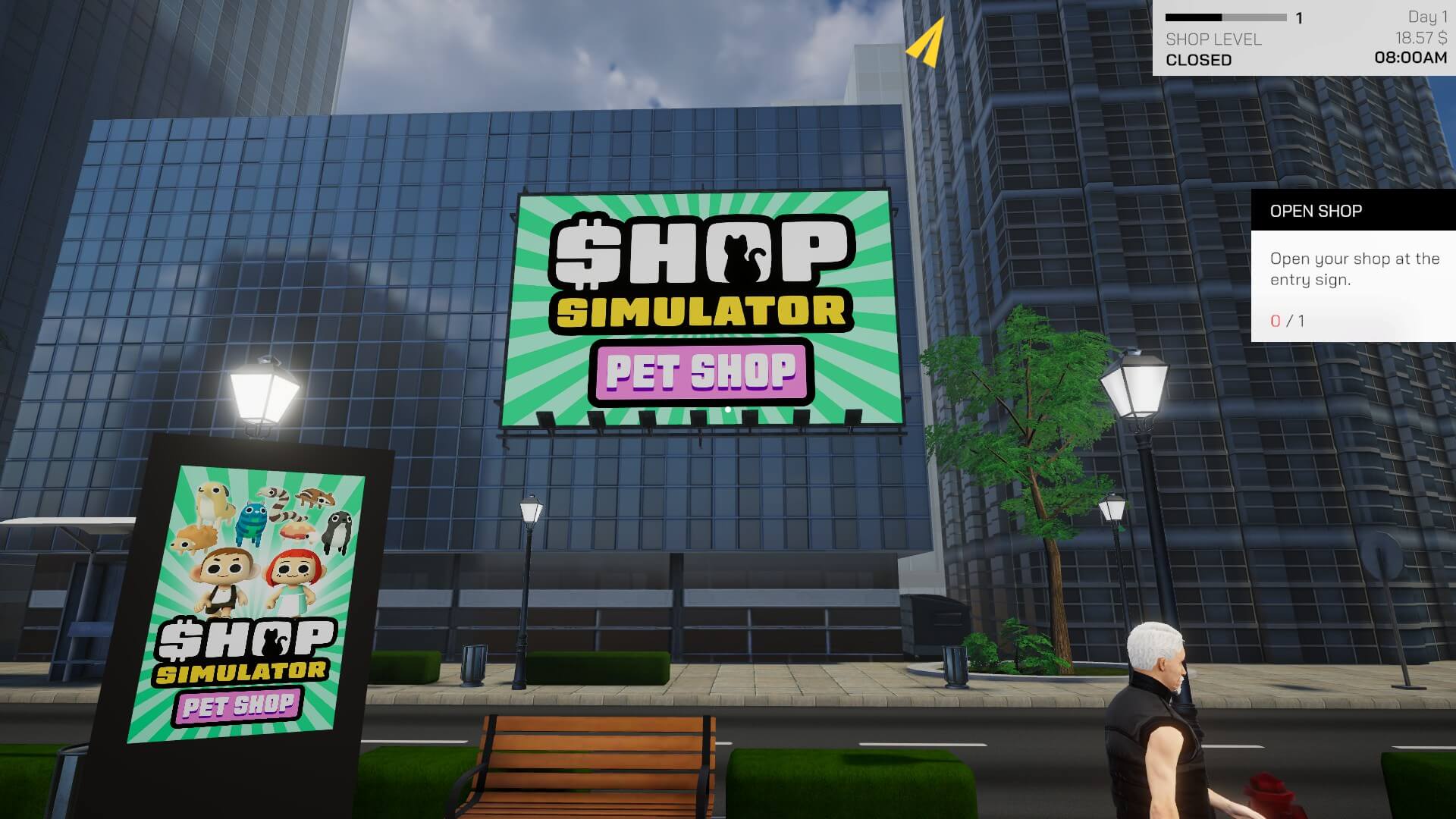 A shot of the advertisement in the game not only for the store but any for the game. 