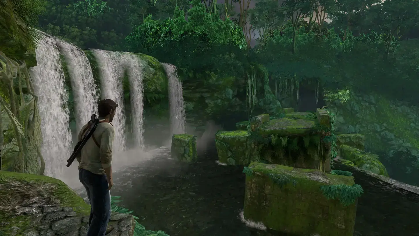 Chapter 4 - Drake stands before a collapsed stone bridge.