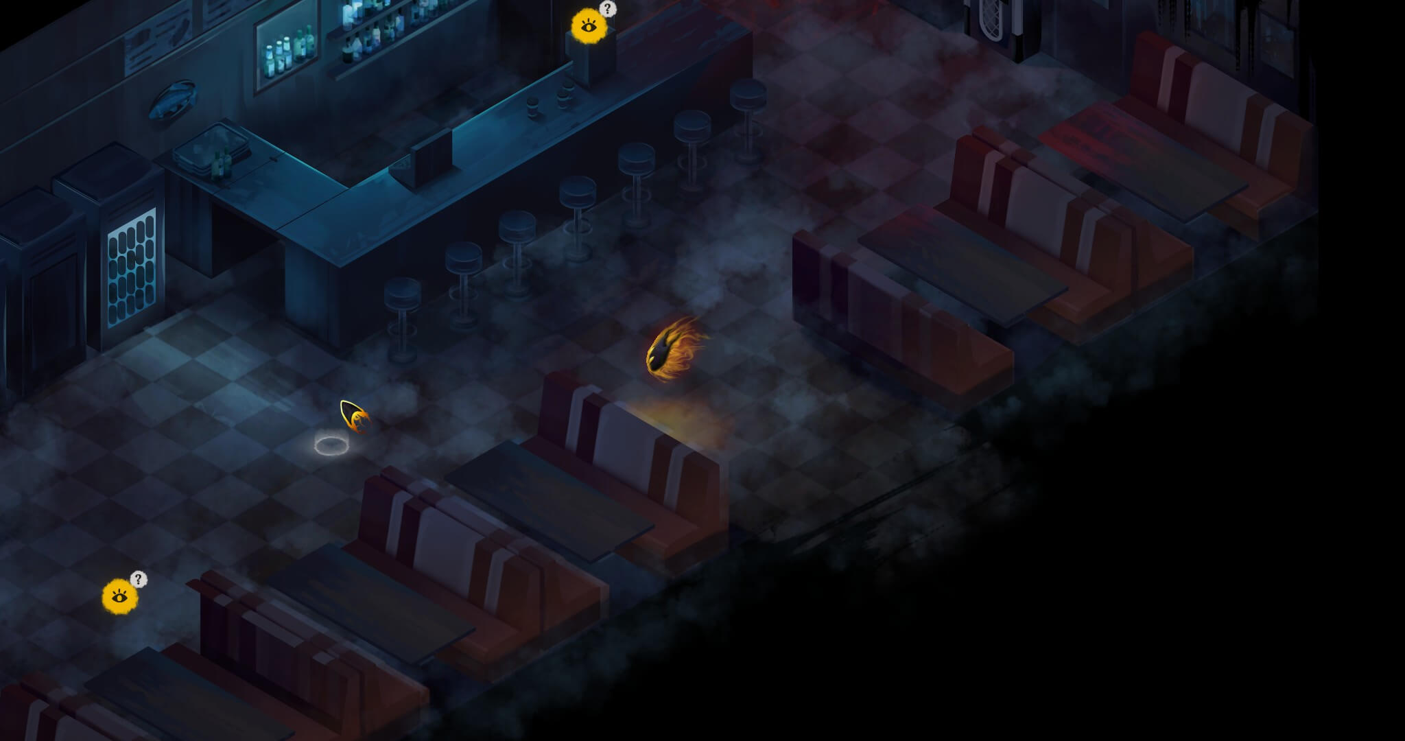 A shot from the isometric sections of the game featuring the Dark Wisp