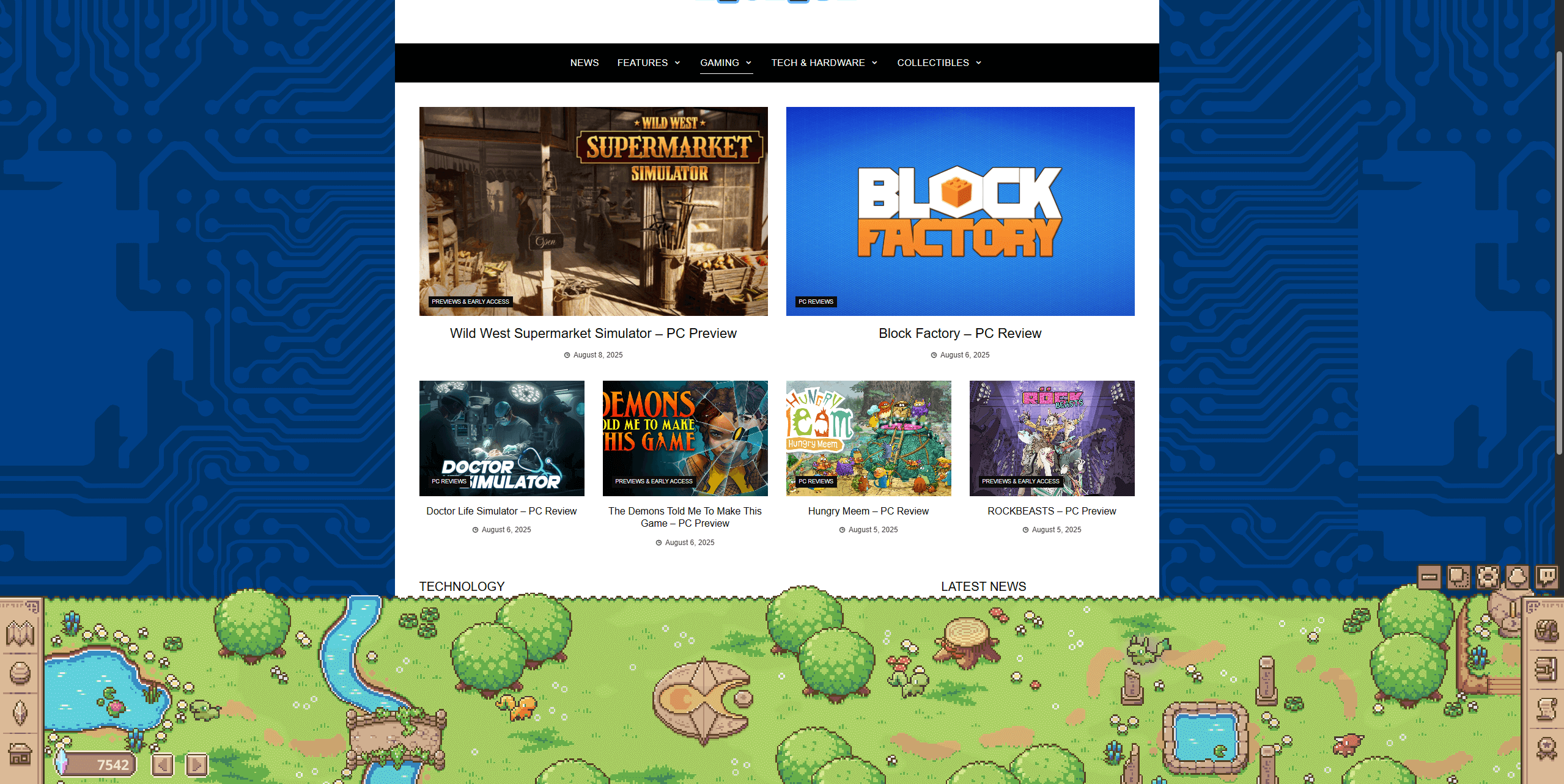 Screenshot of Whimside sitting at the bottom of the screen. The Thumb Culture website is in the background.
