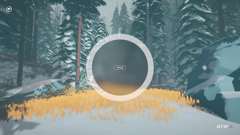 A white ring that begins to expand, when the player hits the space bar correctly a green glow happens. With a purple was following after.