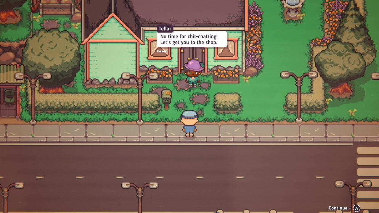 discoutny screenshot showing an interaction with your aunt in front of her house