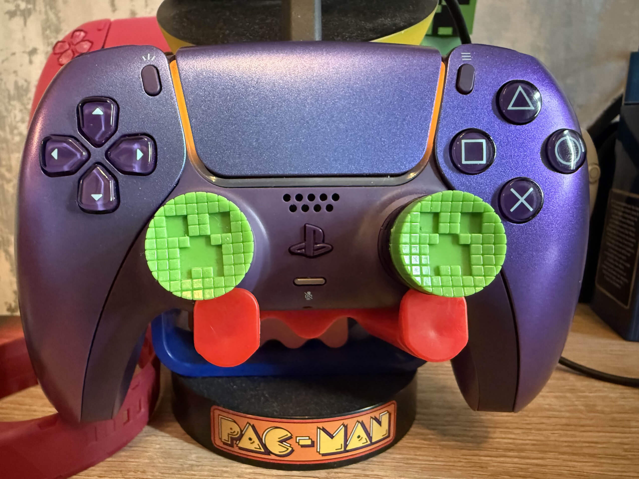 image showing the KontrolFreek Minecraft Creeper Edition on the playstation 5 controller.