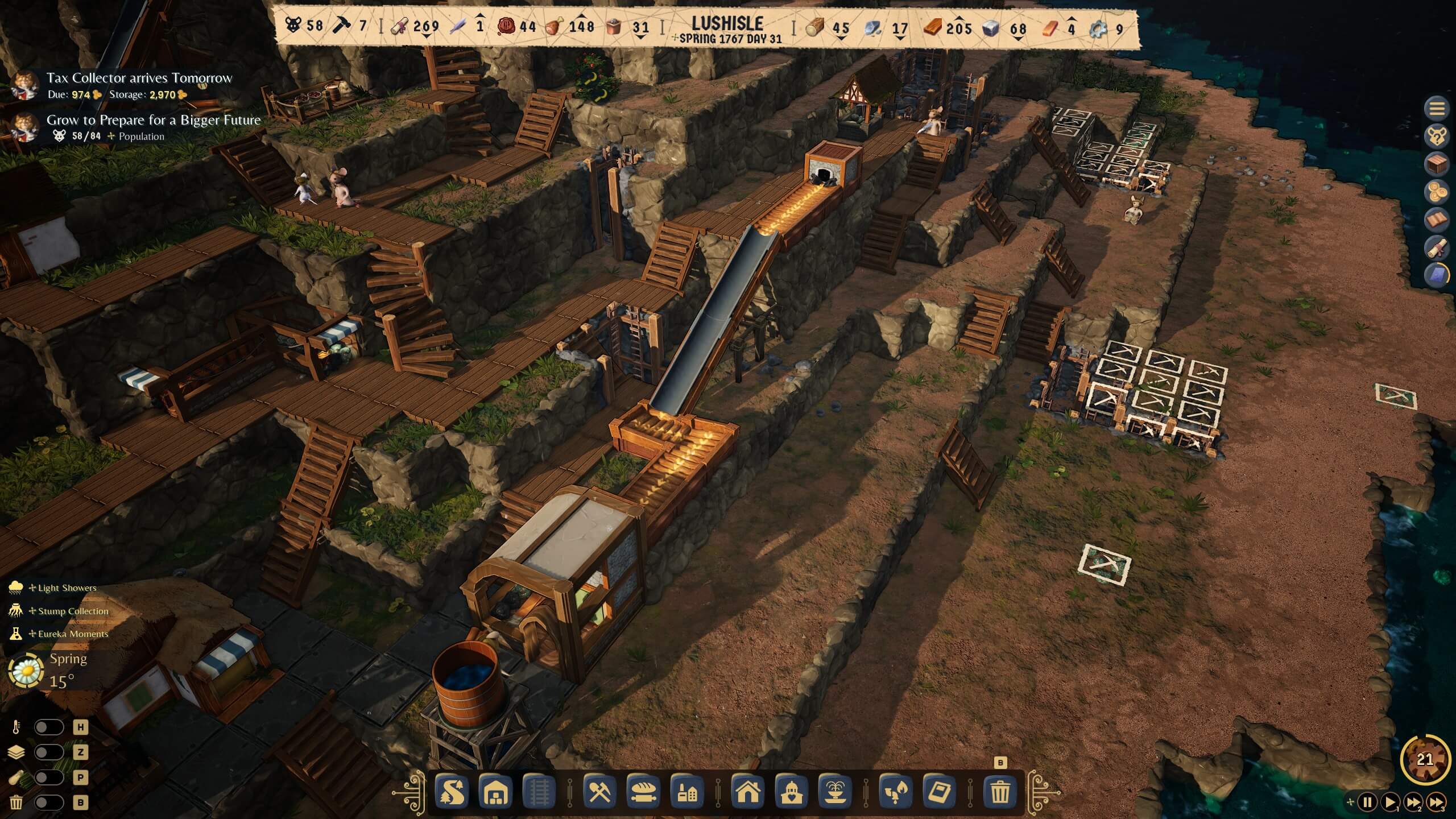 A small conveyor belt connecting to a warehouse.