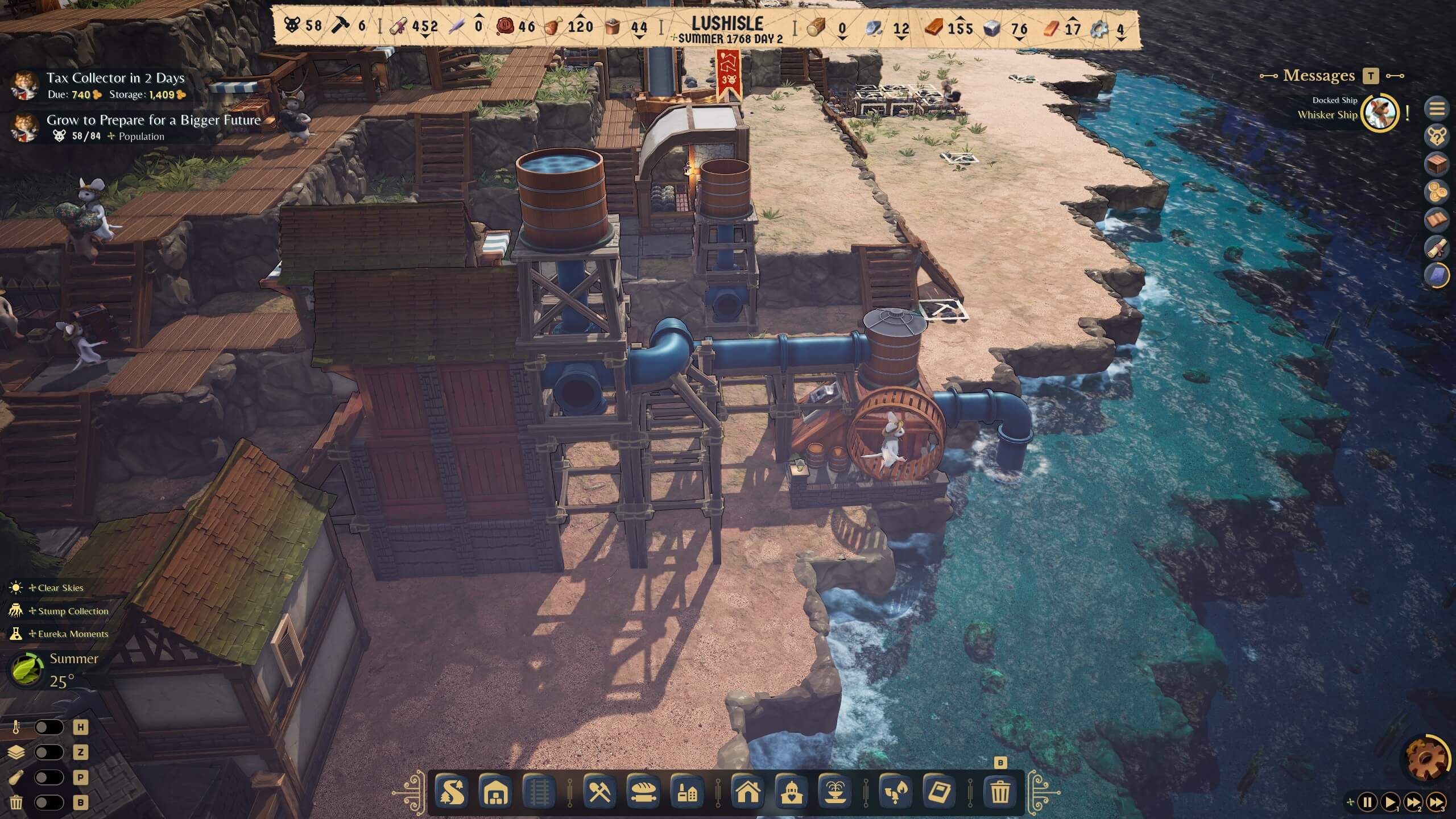 A mouse running in a wheel in order to pump water to the storage system.