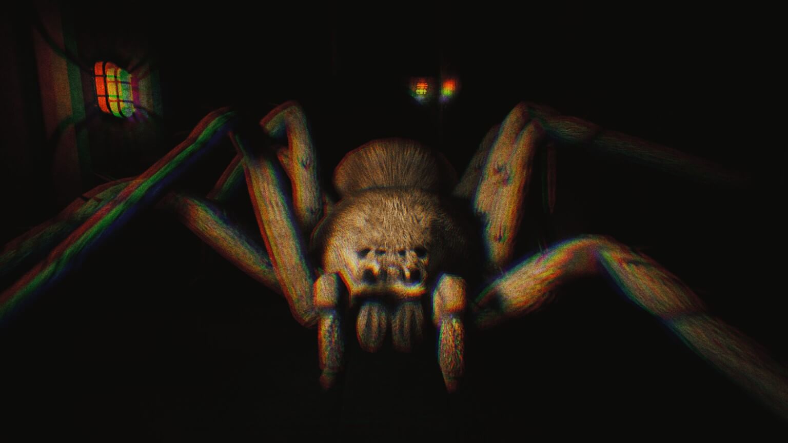 A close up of one of the spiders, before the player is killed. 