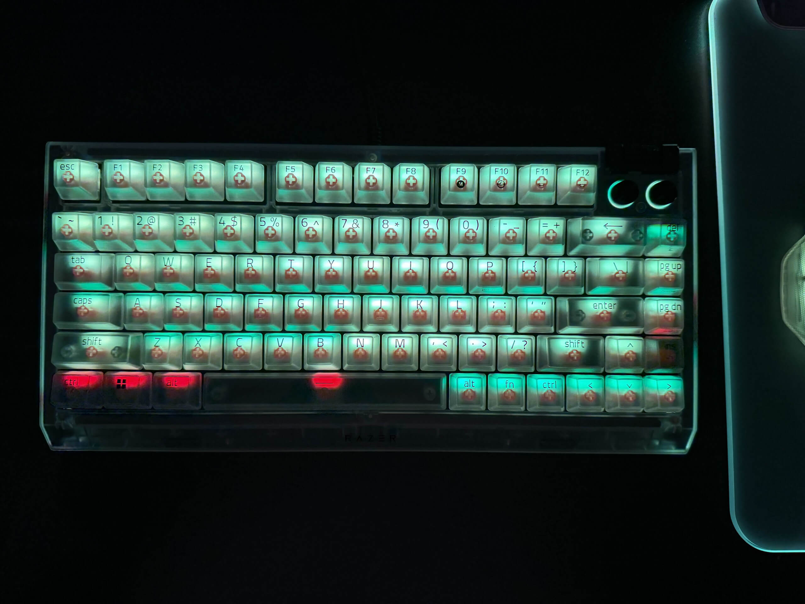 top down view of the blackwidow v4 keyboard