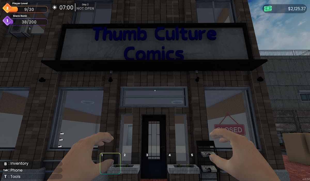 Entrance door to comic book store