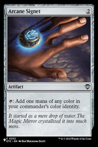 arcane signet card showing a hand and an emblem