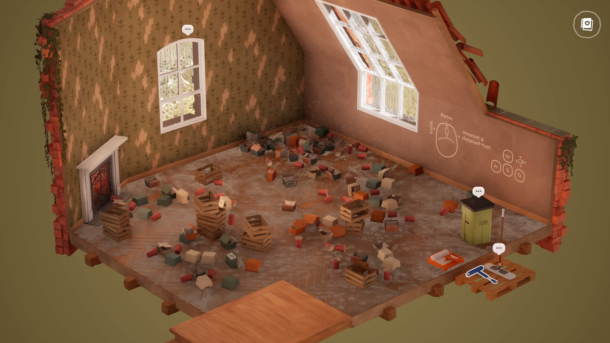 A very cluttered, dirty room