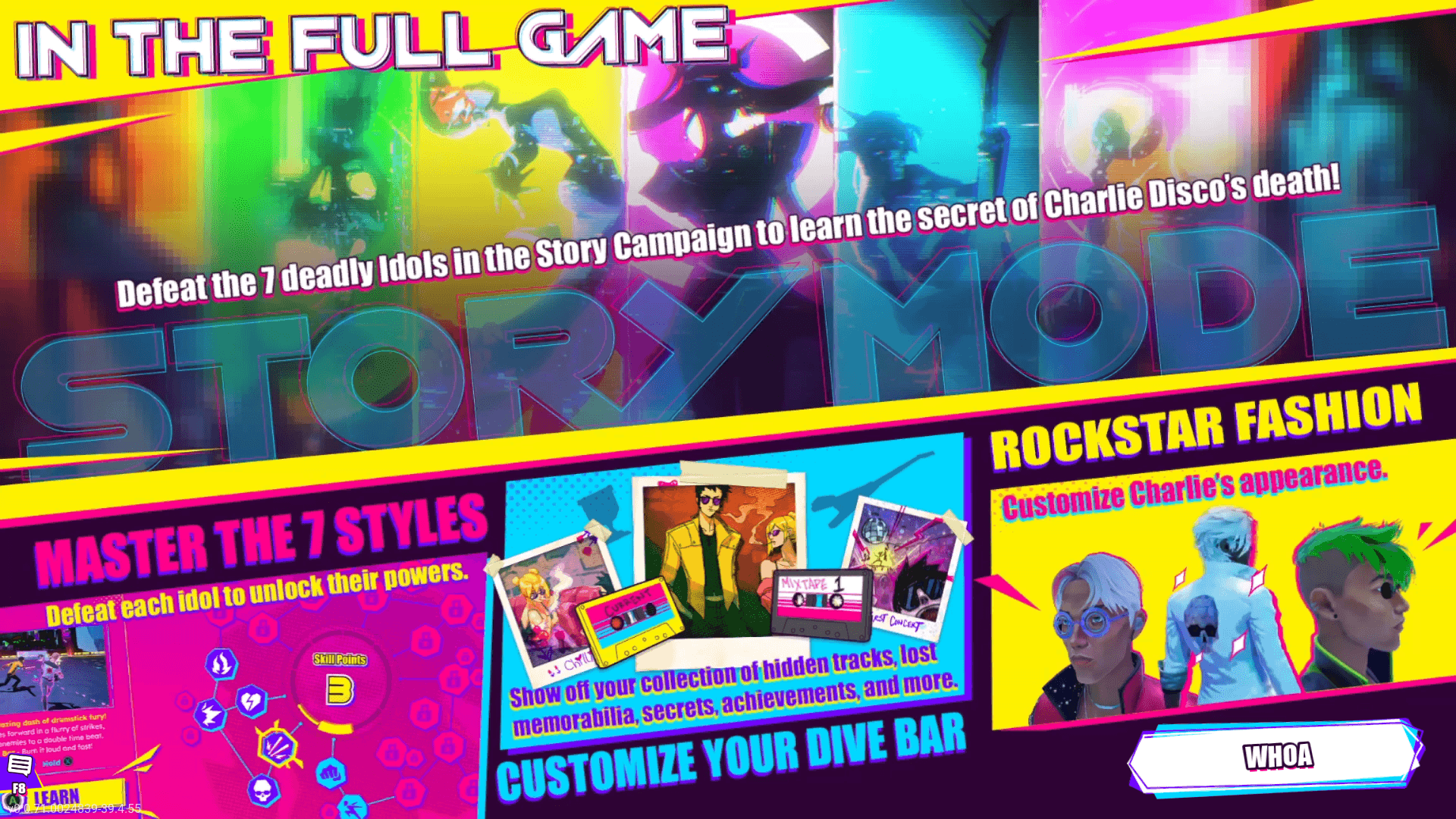 A few boxes showing off what content will be on release for players, in the full game.